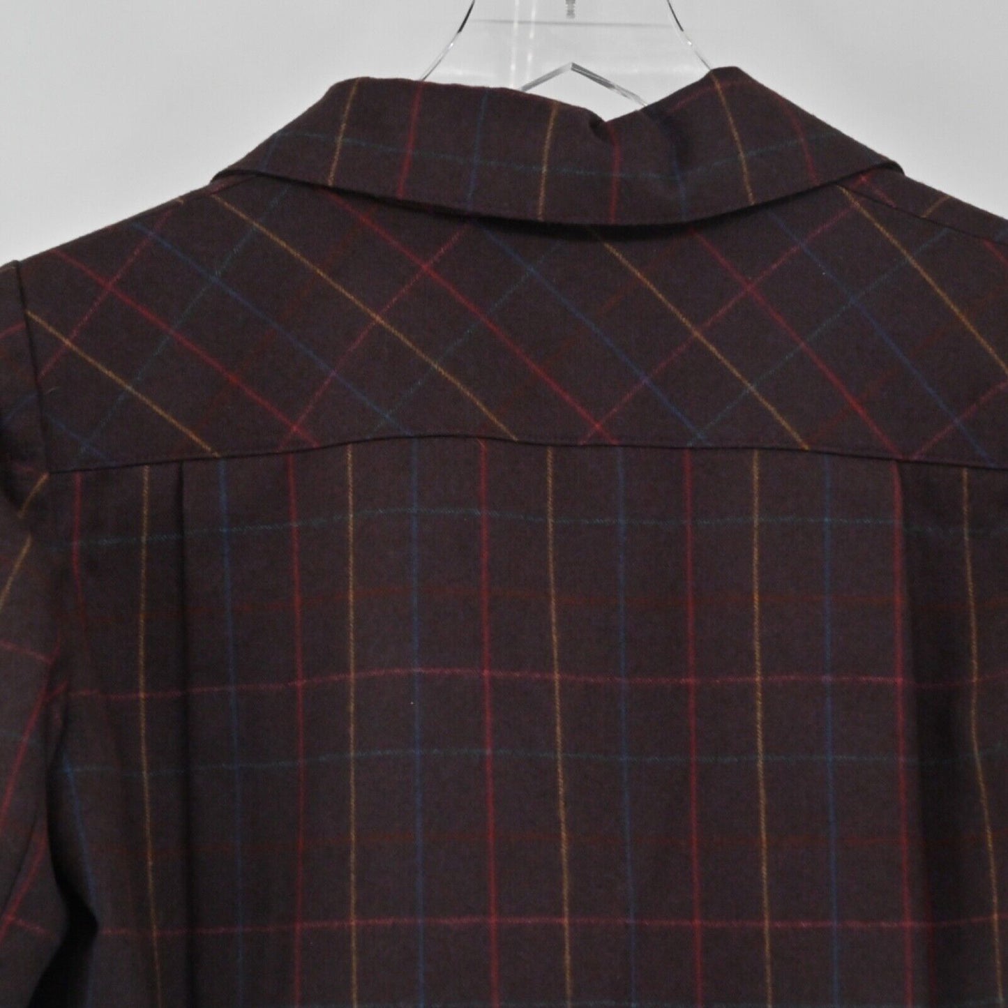 Vtg CARLISLE Blazer Womens Sz 6 Purple Windowpane Plaid Crop Double Breasted 80s