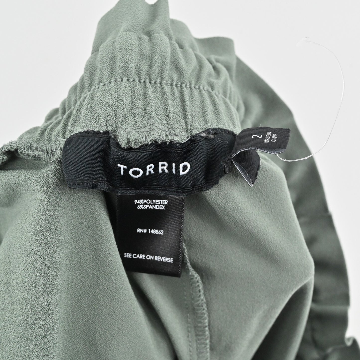 TORRID Pants Womens Size 2 Slim Taper Stretch Crepe High Rise Paperbag Waist