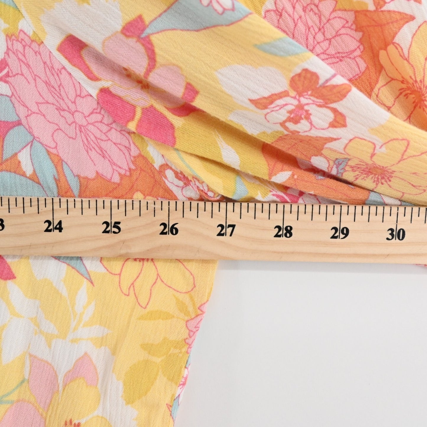TORRID Dress Size 2X Peach Floral Print Gauze Hi-Lo VNeck Shirred Embroidery