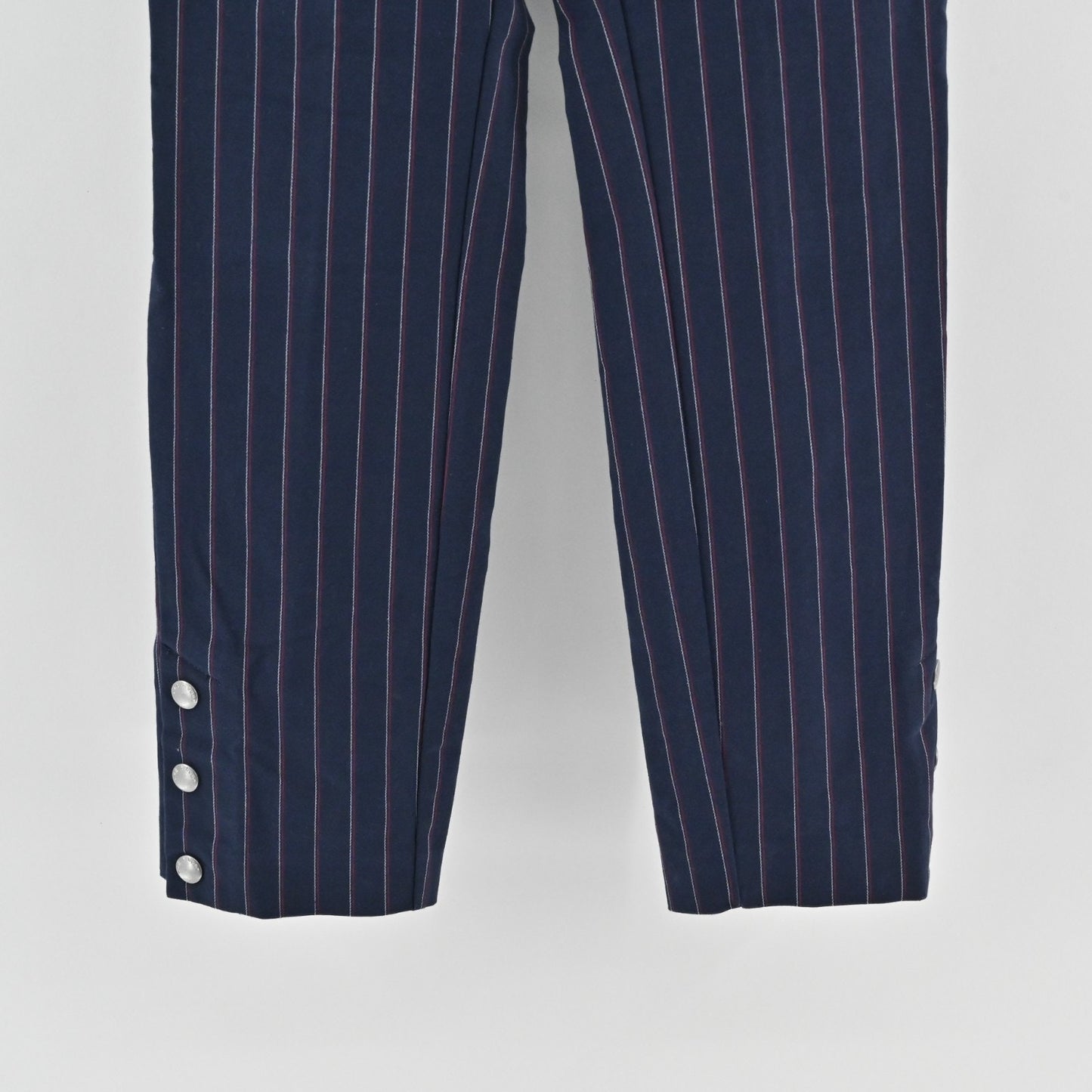 Rag Bone Womens Simone Red Navy Pinstripe Pants Size 2 Skinny Leg Side Snap