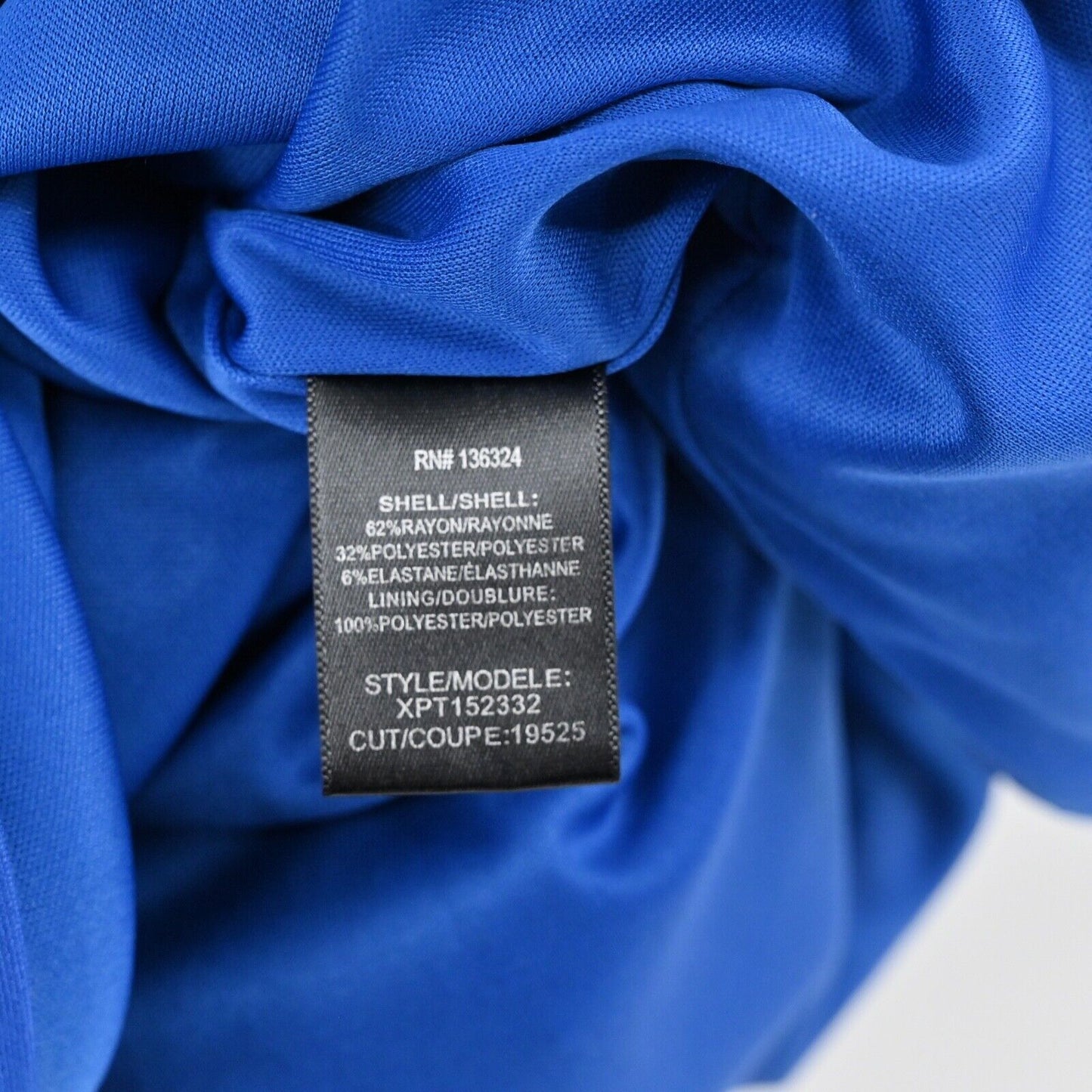 H by HALSTON Dress Sz 6 Blue Ruffle Flutter Sleeve Faux Wrap V Neck Jersey Shift