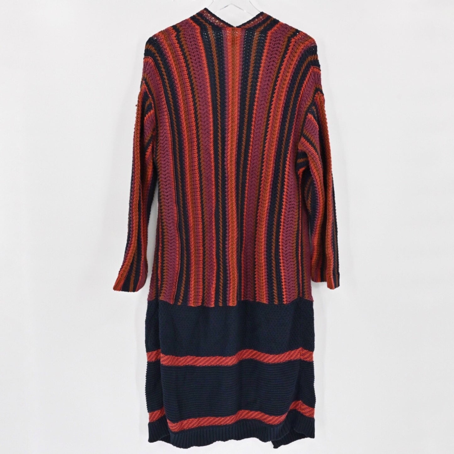Urban Outfitters Womens Riley Cardigan Size S Orange Navy Striped ECOTE Sweater