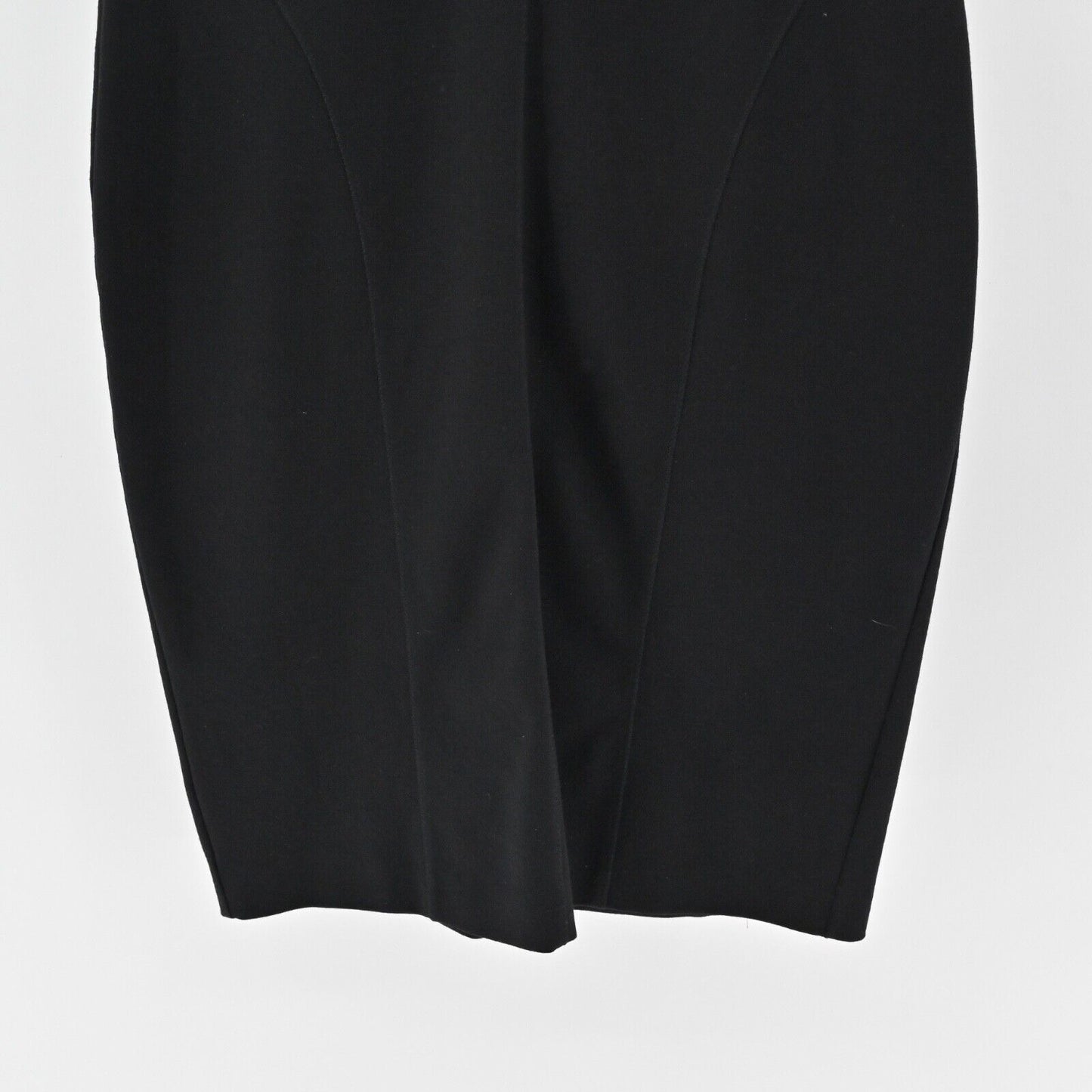 LES COPAINS Dress Size 44 Black V Neck Half Sleeve Knee Length Zip Sheath Career