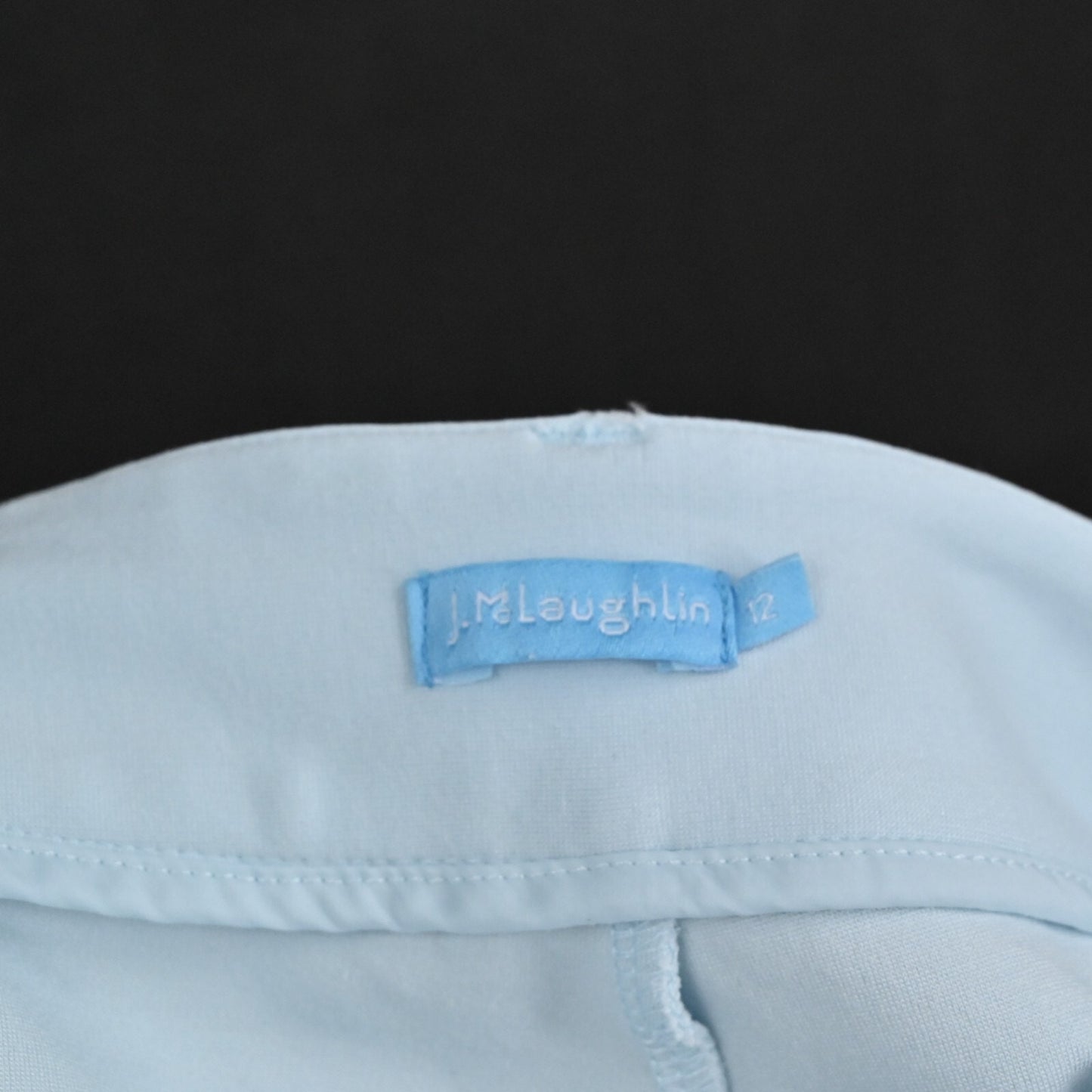 J MCLAUGHLIN Womens Pants Size 12 Light Blue Slit Hem Stretch Crop High Rise