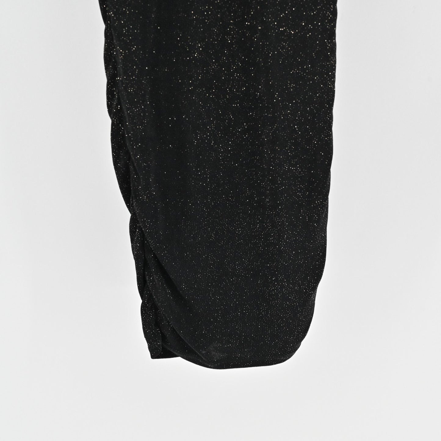 ALICE OLIVIA Ruched Bodycon Dress Size S Black Gold Shimmer Sleeveless V Neck
