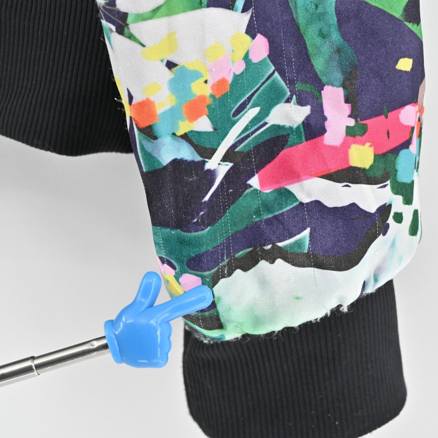 X by GOTTEX Jacket Womens Size L Multi Tropical Punch Print Bomber Activewear