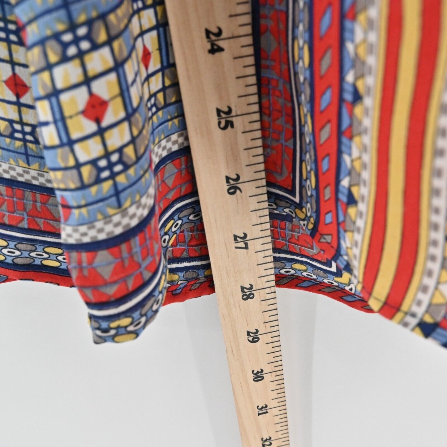 TOLANI Pants Womens Sz M Palazzo Silk Multicolor Square Flowy Wide Leg High Rise