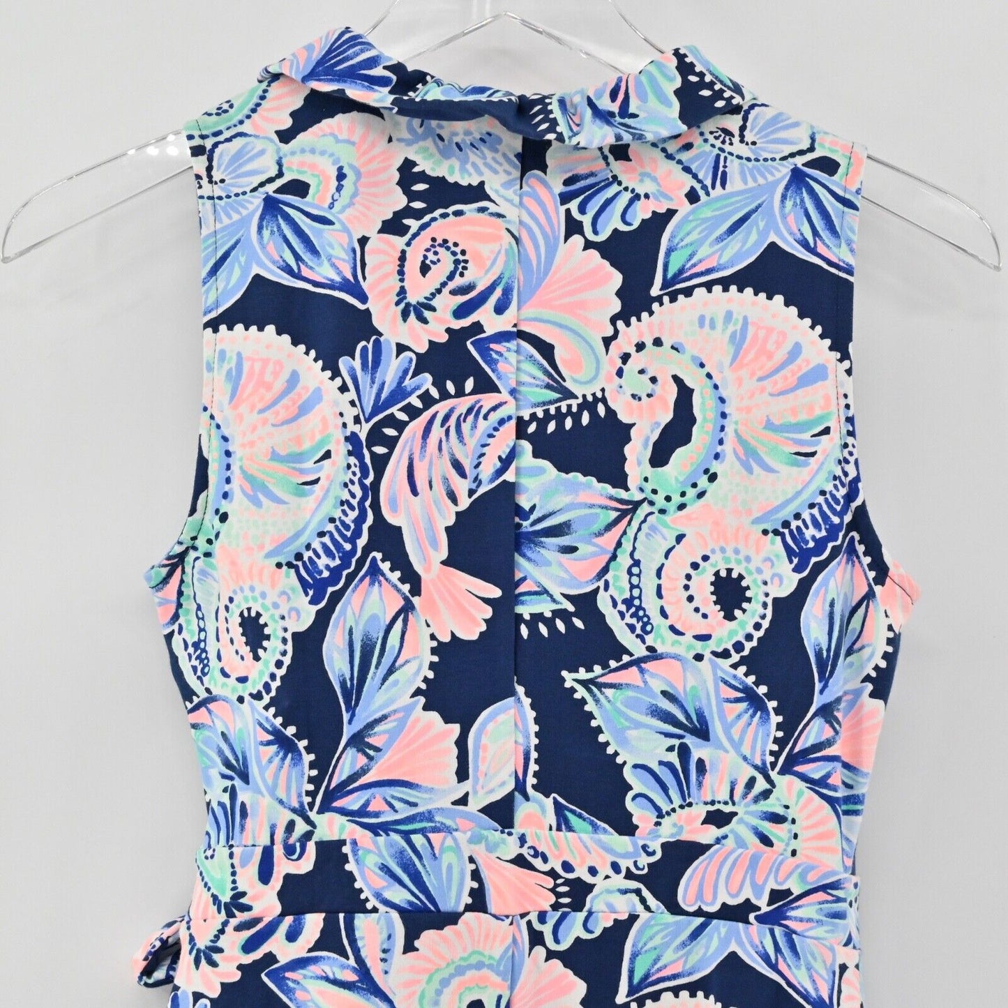 LILLY PULITZER Dress Womens Size XS Romee Wrap Blue Holy Flockamolie Ruffle NEW
