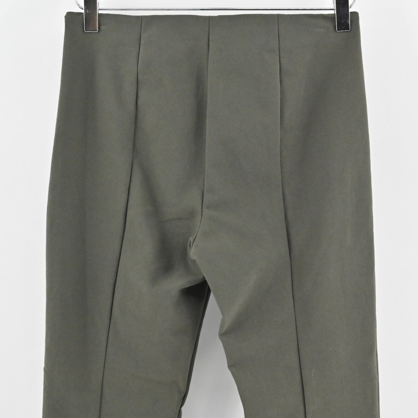 VINCE Pants Womens Size M Olive Green Skinny Stretch Back Slit Ankle Minimalist