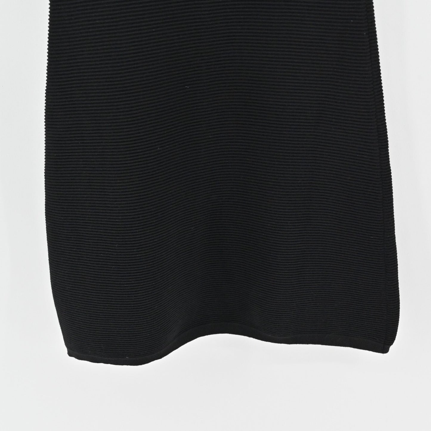 TRUSSARDI Ribbed Dress Size XS Tru Black Button Detail Fitted Stretch Midi