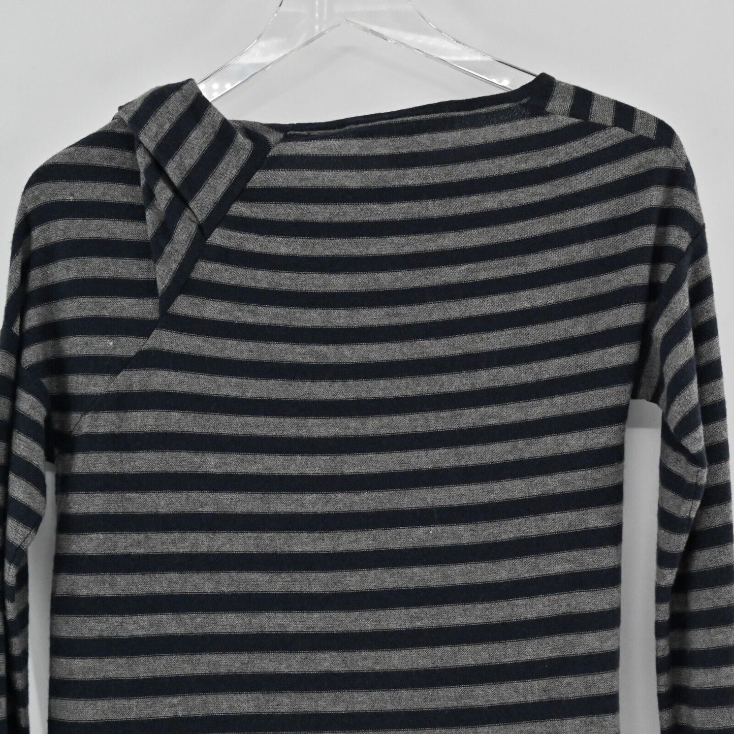 LES COPAINS Sweater Womens Size M Wool Striped Twist Shoulder Boat Neck Capsule