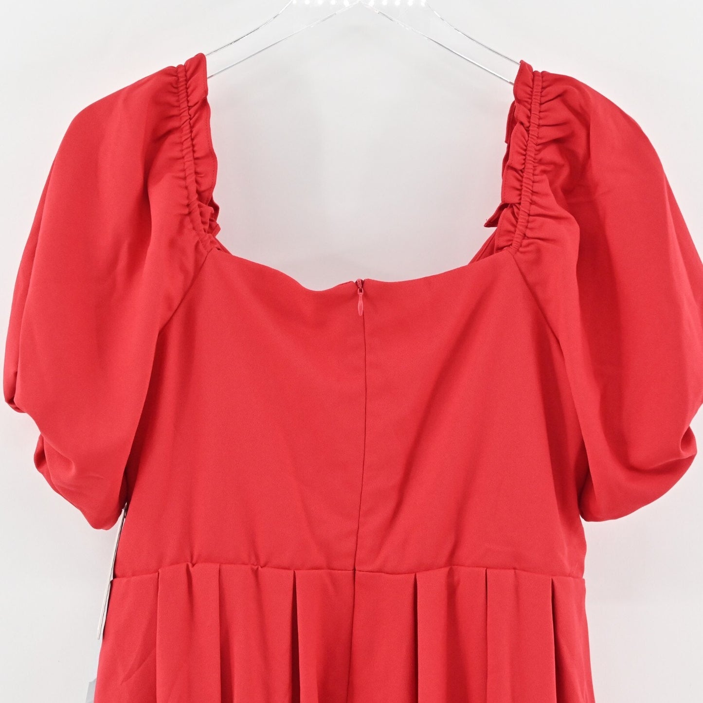 JULIA JORDAN Dress Size 10 Twist Knot Front Pleated Puff Sleeve Apple Red NEW