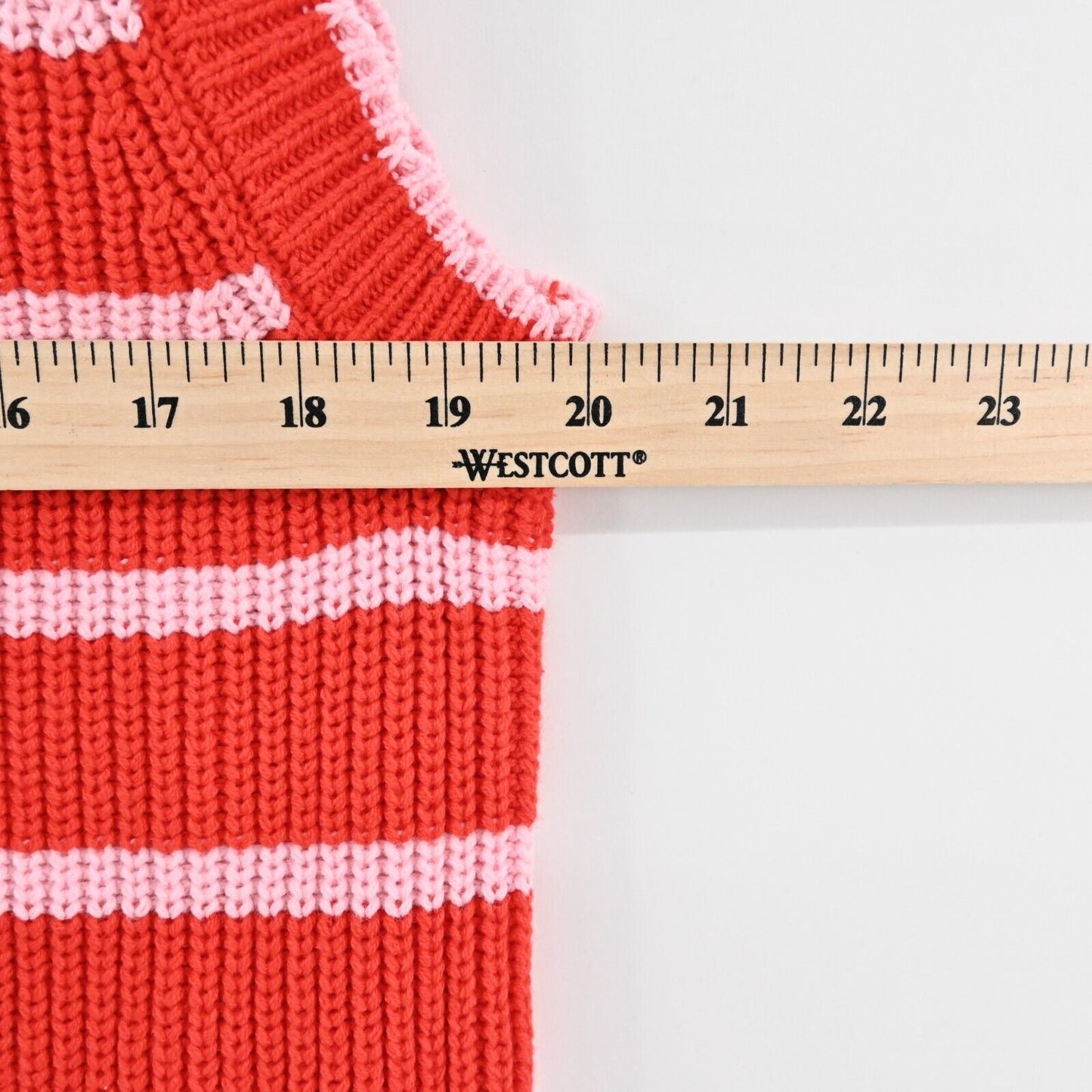 KERRI ROSENTHAL Sweater Vest Womens Siz M Red Pink Striped Heart Smiley Face NEW