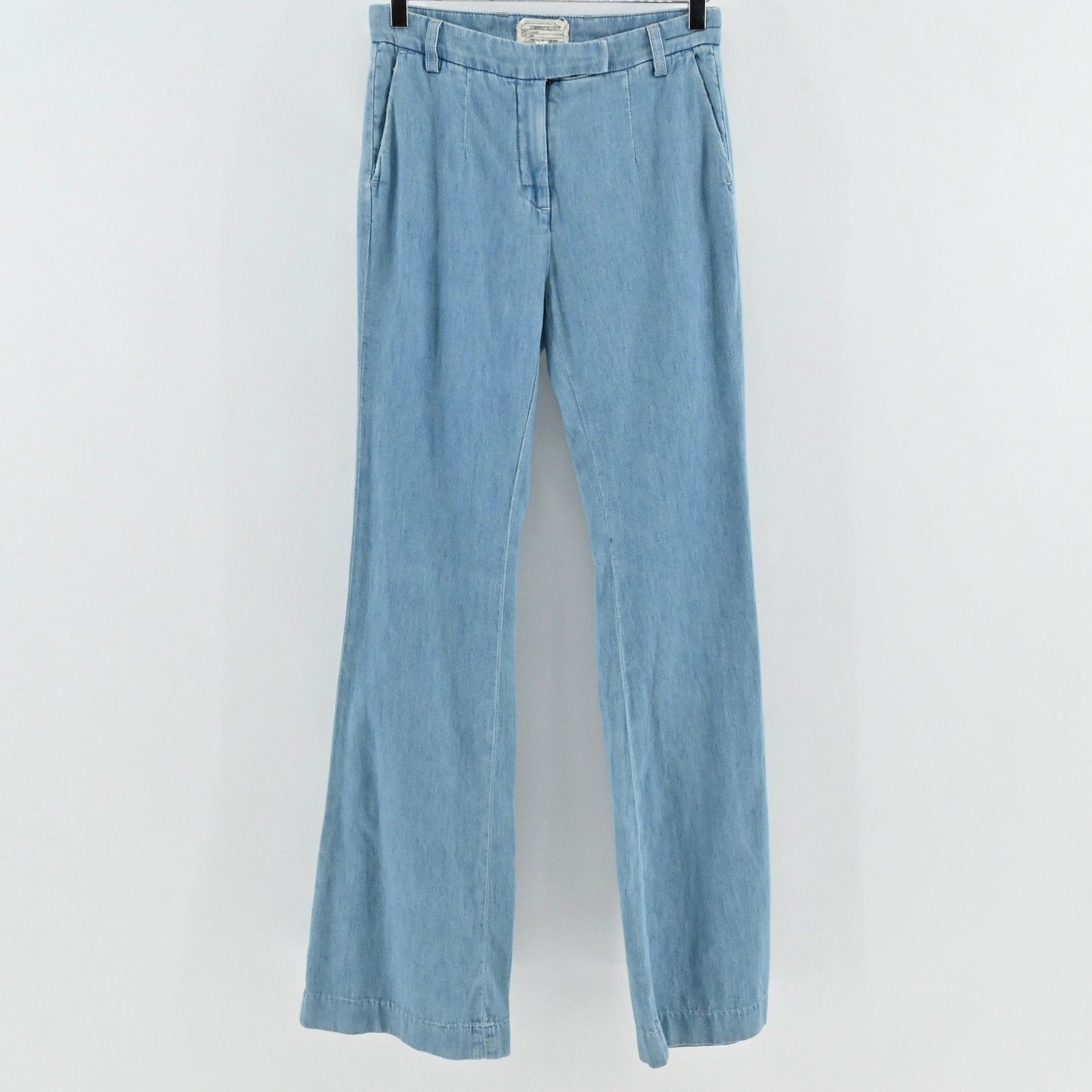 Current Elliott The High Rise Nest Trouser Jeans Sz 26 Joni Light Wash Wide Leg