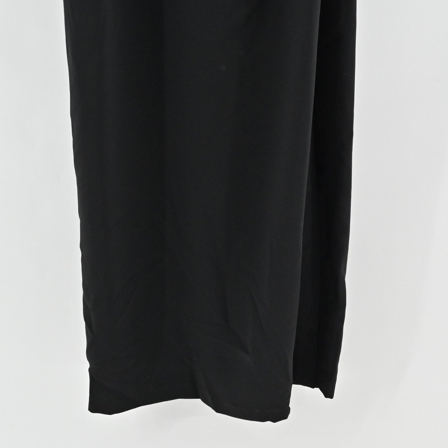 AMANDA UPRICHARD Arial Dress Size L Drape Front Sleeveless Crepe Black Maxi Gown