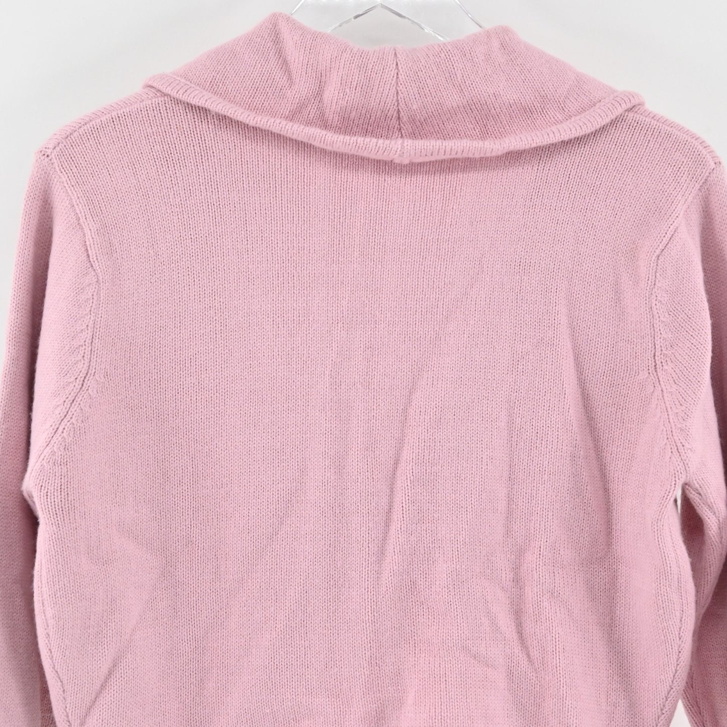 Vtg Y2k Forenza Womens Pink Cropped Cardigan Sweater Size L Pearl Beaded Detail