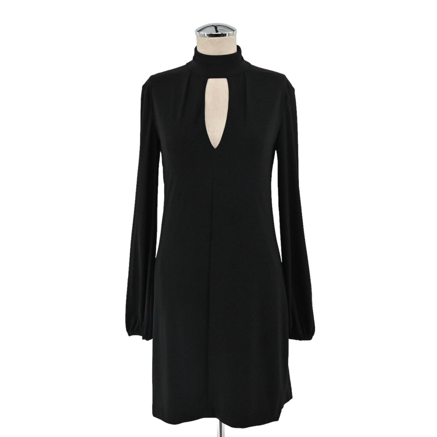 WHBM Dress Womens Size 2 Black Keyhole Mock Neck Long Sleeve Whimsygoth Goth NEW