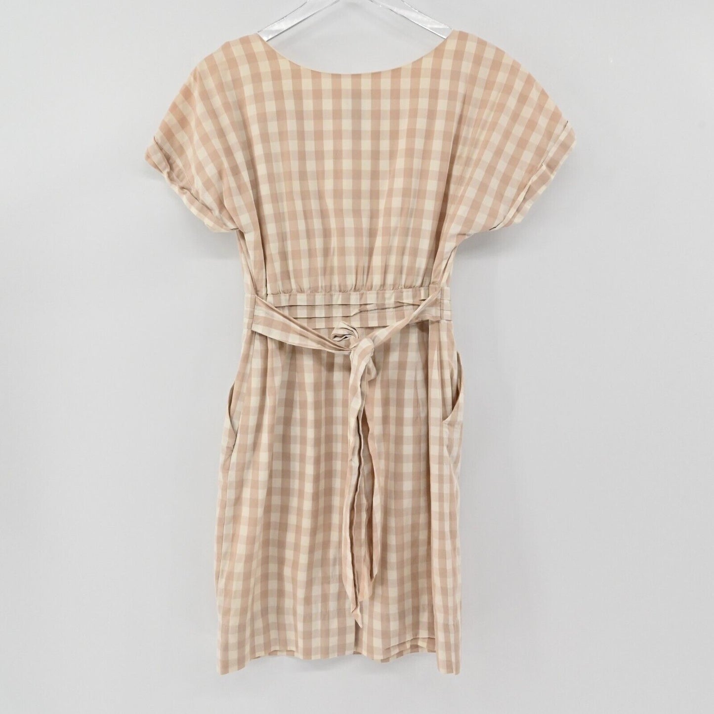 ANTHROPOLOGIE Dress Sz 4 HD In Paris Ribboned Poplin Gingham Sheath Cottagecore