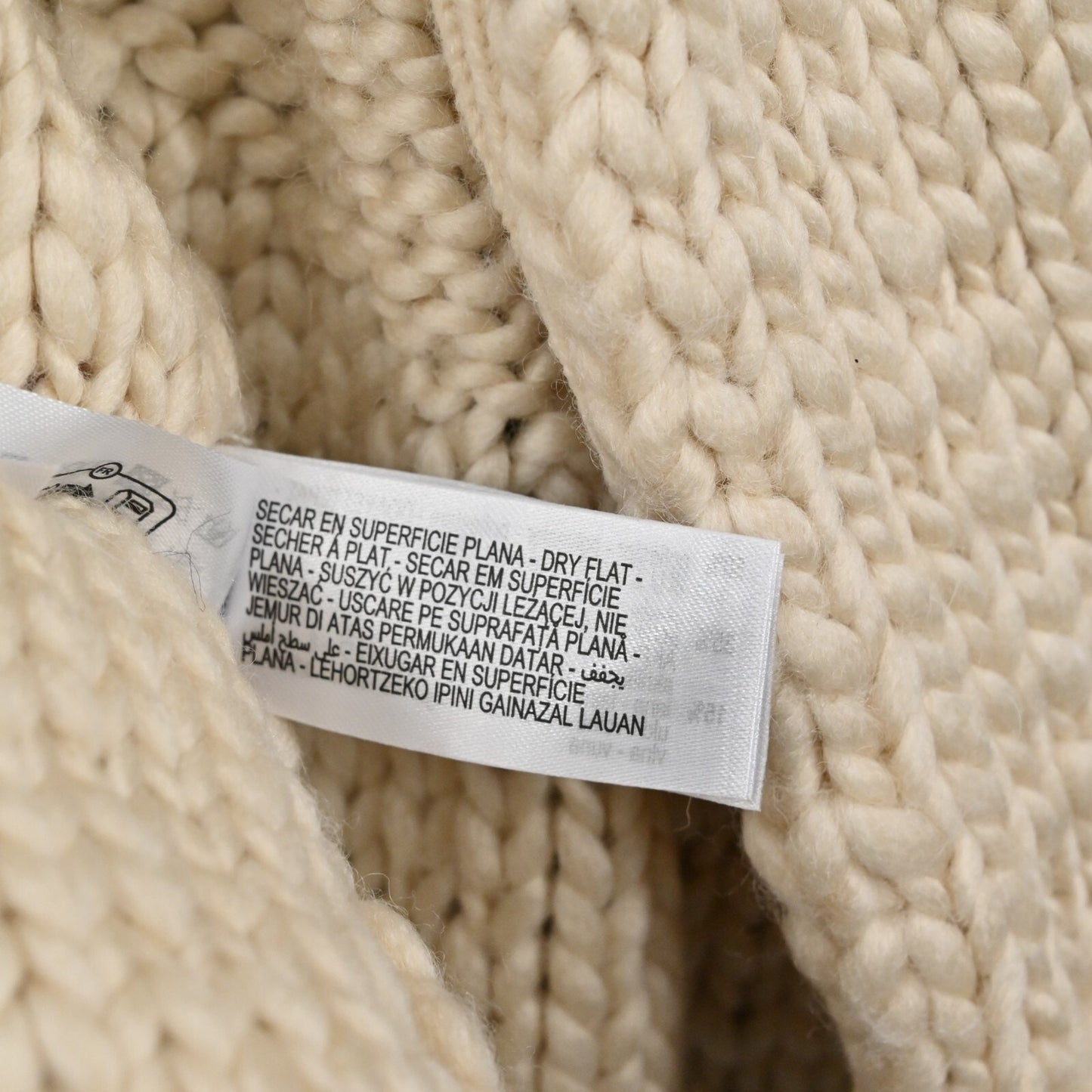 ZARA Womens Sweater Size S Fringing Cardigan Belted Cream Wool Blend Boho NEW