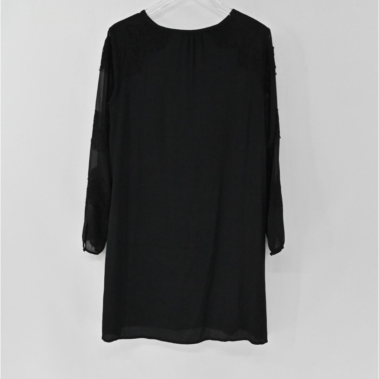 BODEN Dress Womens Size 14R Sasha Black Keyhole Loose Fit Swing Long Sleeve NEW