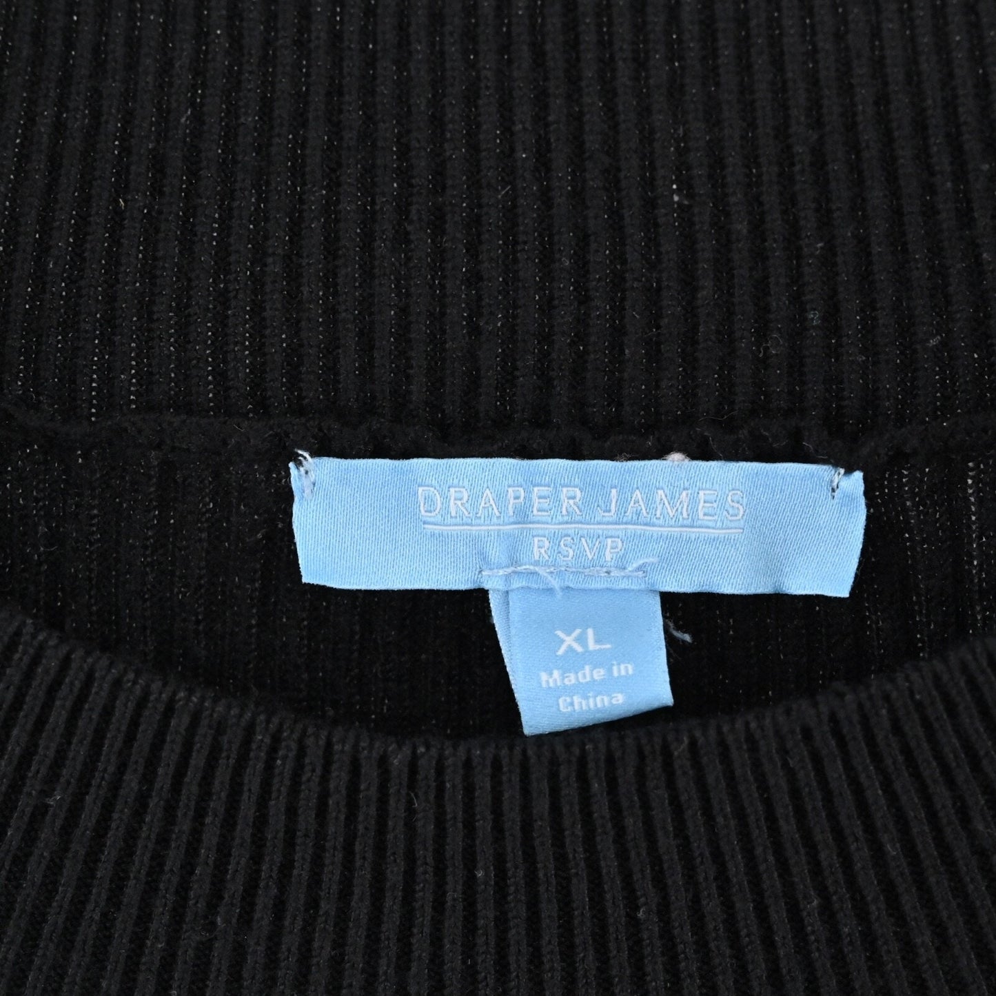 DRAPER JAMES Sweater Dress Sz XL Black Pleated Mock Neck Puff Sleeve Retro RSVP