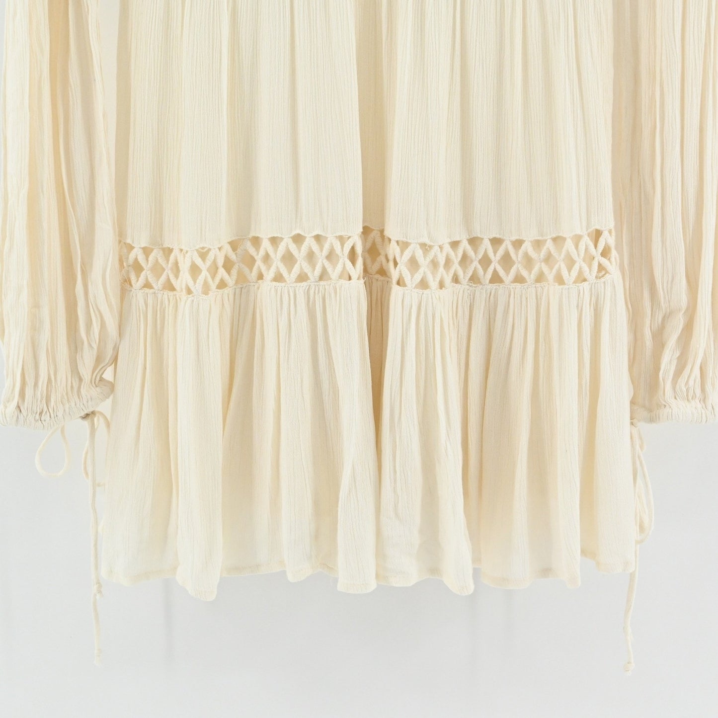 Free People Dusk Till Dawn Dress Sz 2 Blue Embroidered Bohemian Festival Tiered