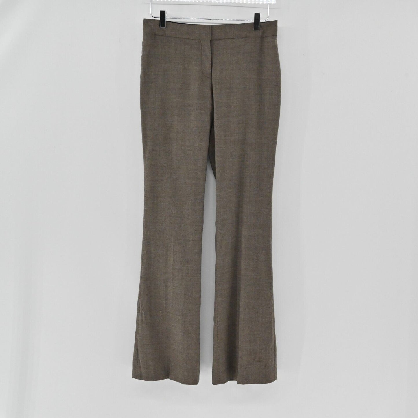 ELIE TAHARI Pants Womens Size 6 Brown Wool Flare Leg Mid Rise Classic Trousers