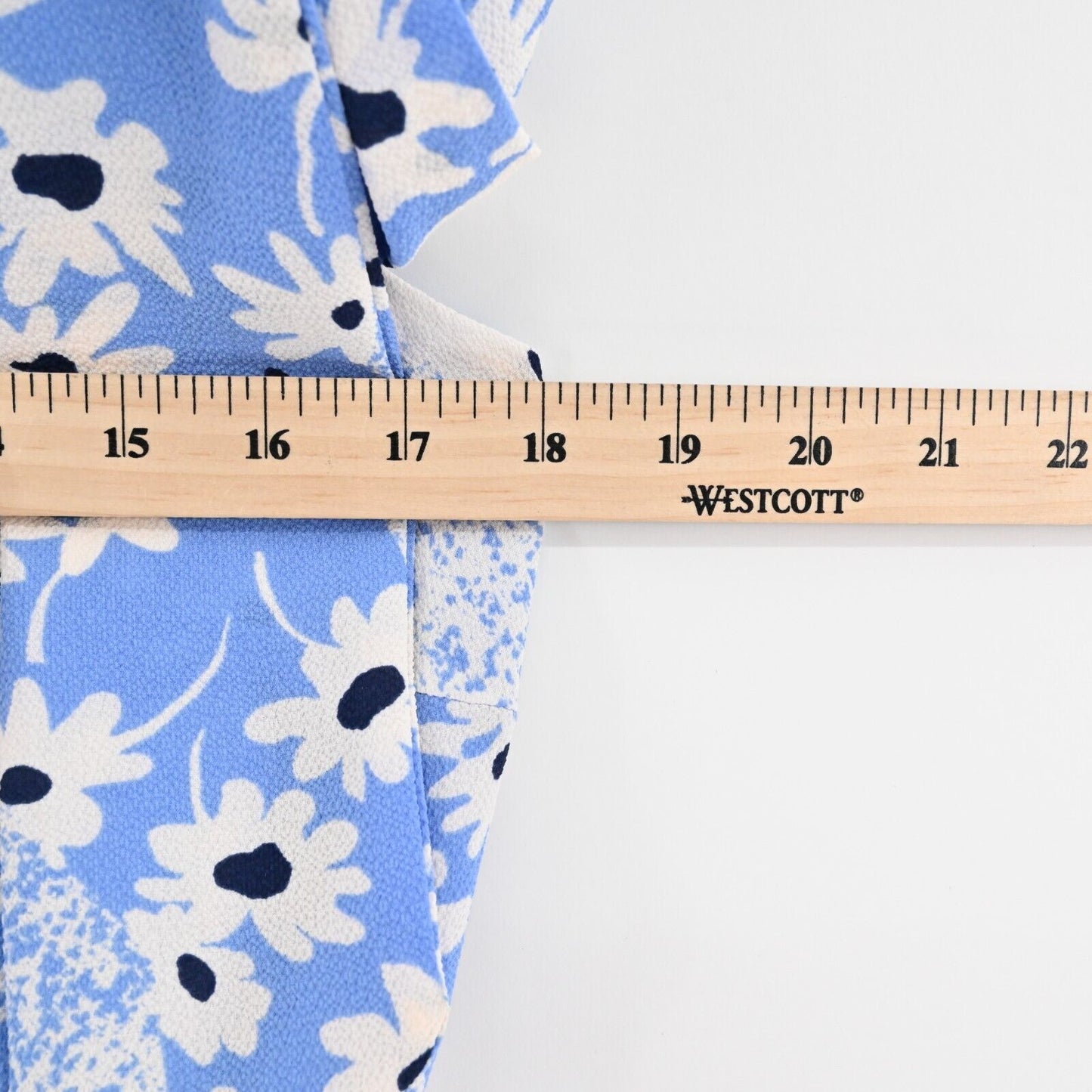 RALPH LAUREN Dress Size 8 Blue Floral Crepe Sleeveless Daisy Belted Summer LRL