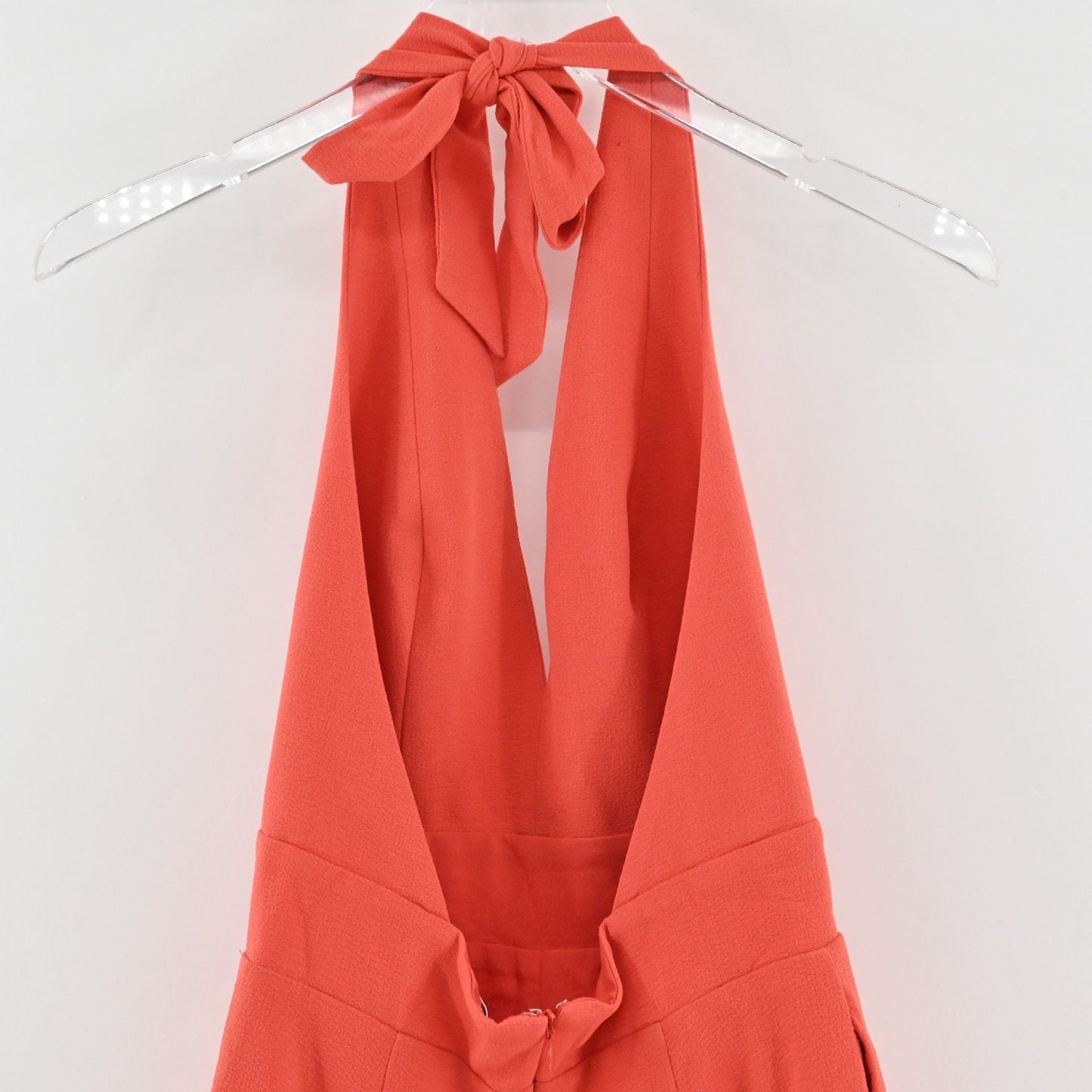 Dress The Population Alexi Halter Romper Womens Size XS Open Back VNeck Poppy
