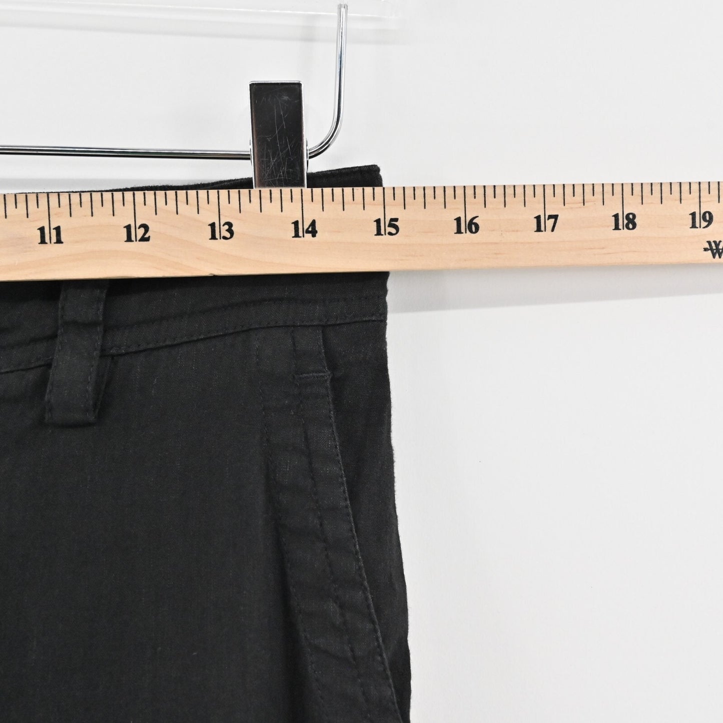 VINCE Pants Womens Size S Cropped Linen Blend Solid Black High Rise Trousers
