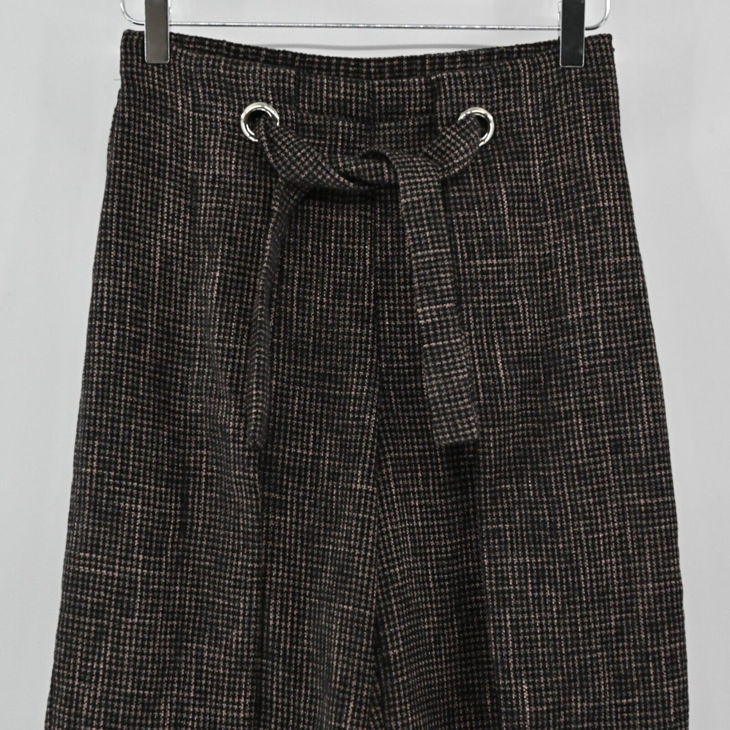 SKIES ARE BLUE Pants Womens Size S Houndstooth Print Wide Leg High Rise Trouser