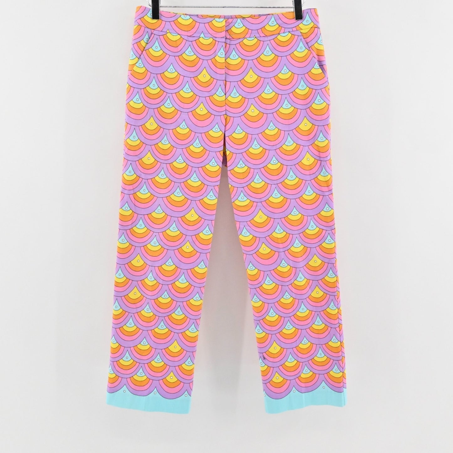 TRINA TURK Colorful Pants Womens Size 6 Hippie Retro Pastels Straight Leg Ankle