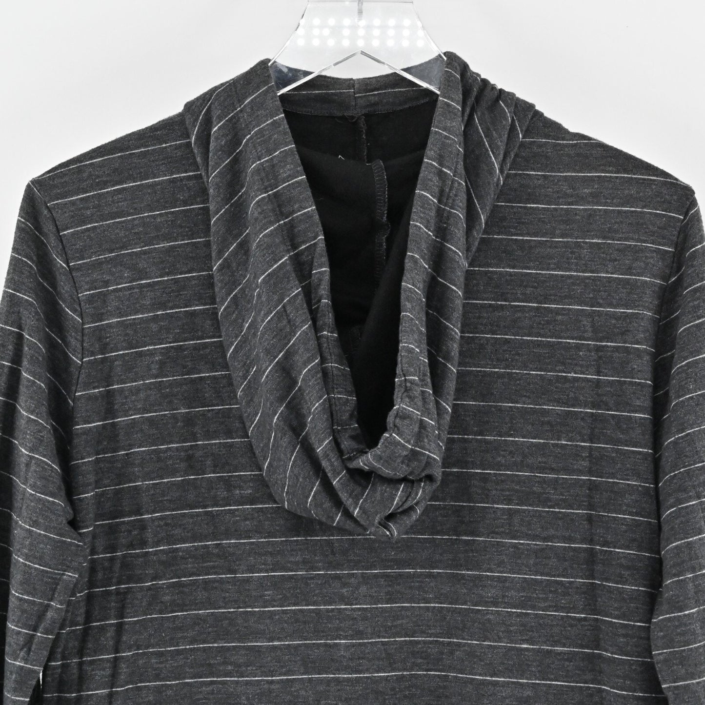 MARINE LAYER Womens Alden Hoodie Size M Double Knit Cowl Neck Stripe Sweatshirt