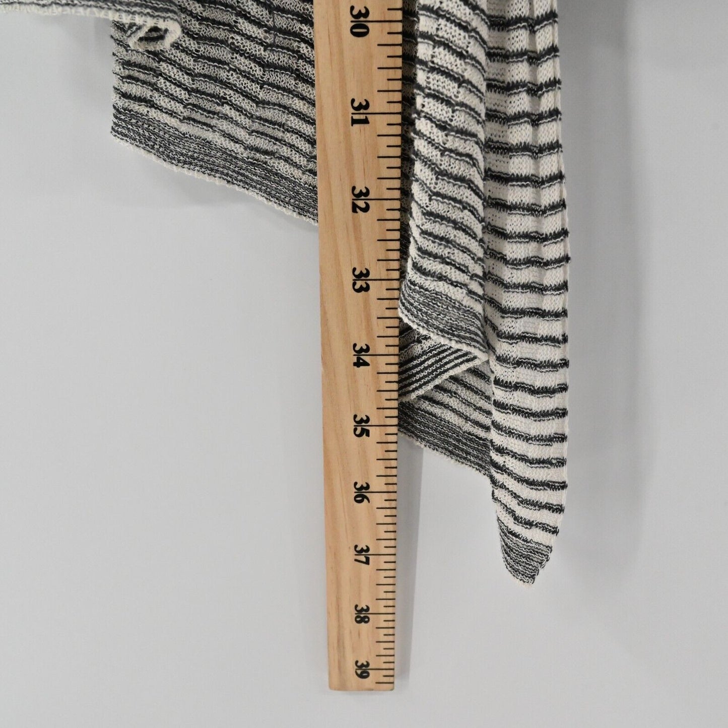 EILEEN FISHER Cardigan Womens Sz M Fine Organic Linen Crepe Knit Sweater Stripe