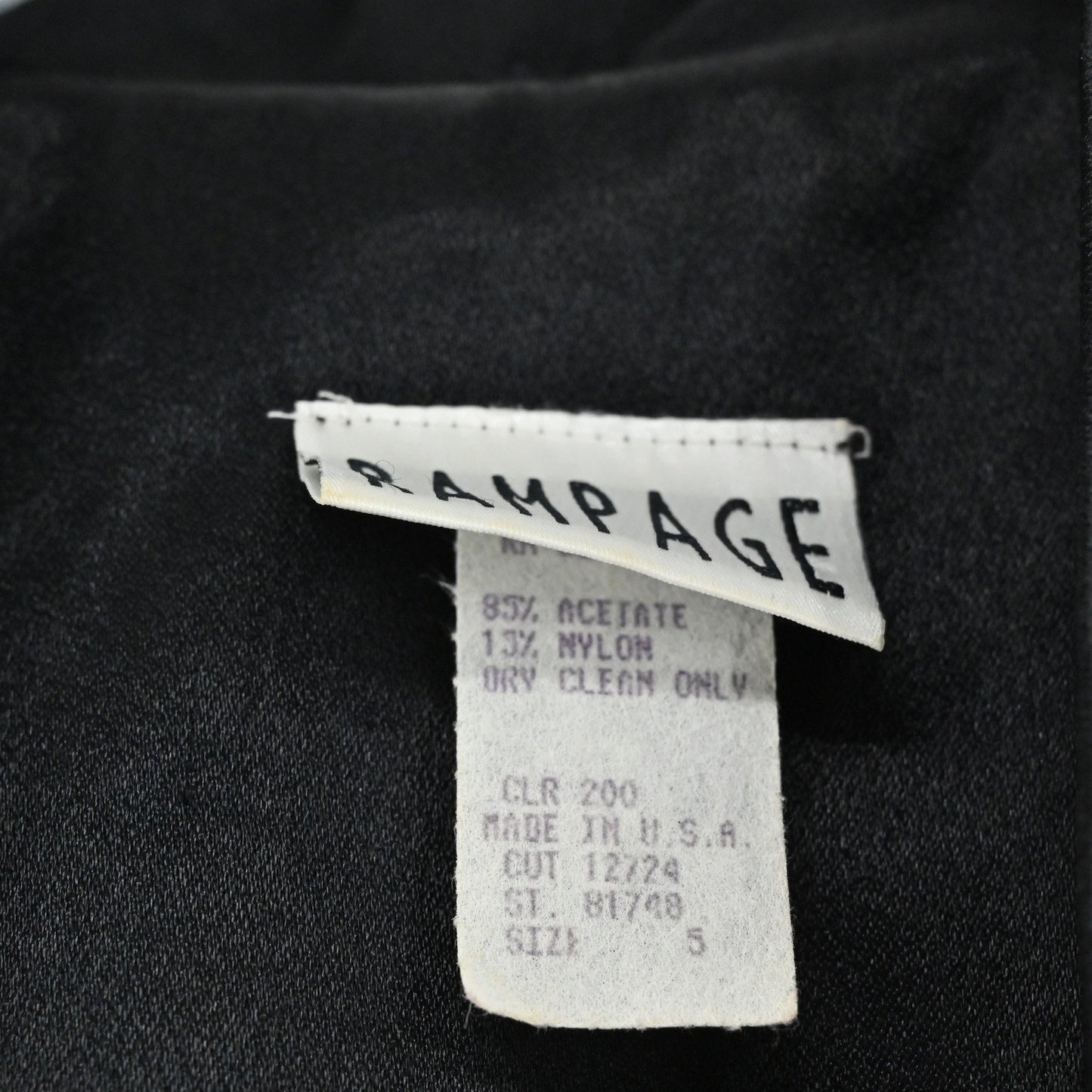 Vtg Y2k Rampage Satin Blazer Dress Size 5 Black Sleeveless Double Breasted USA