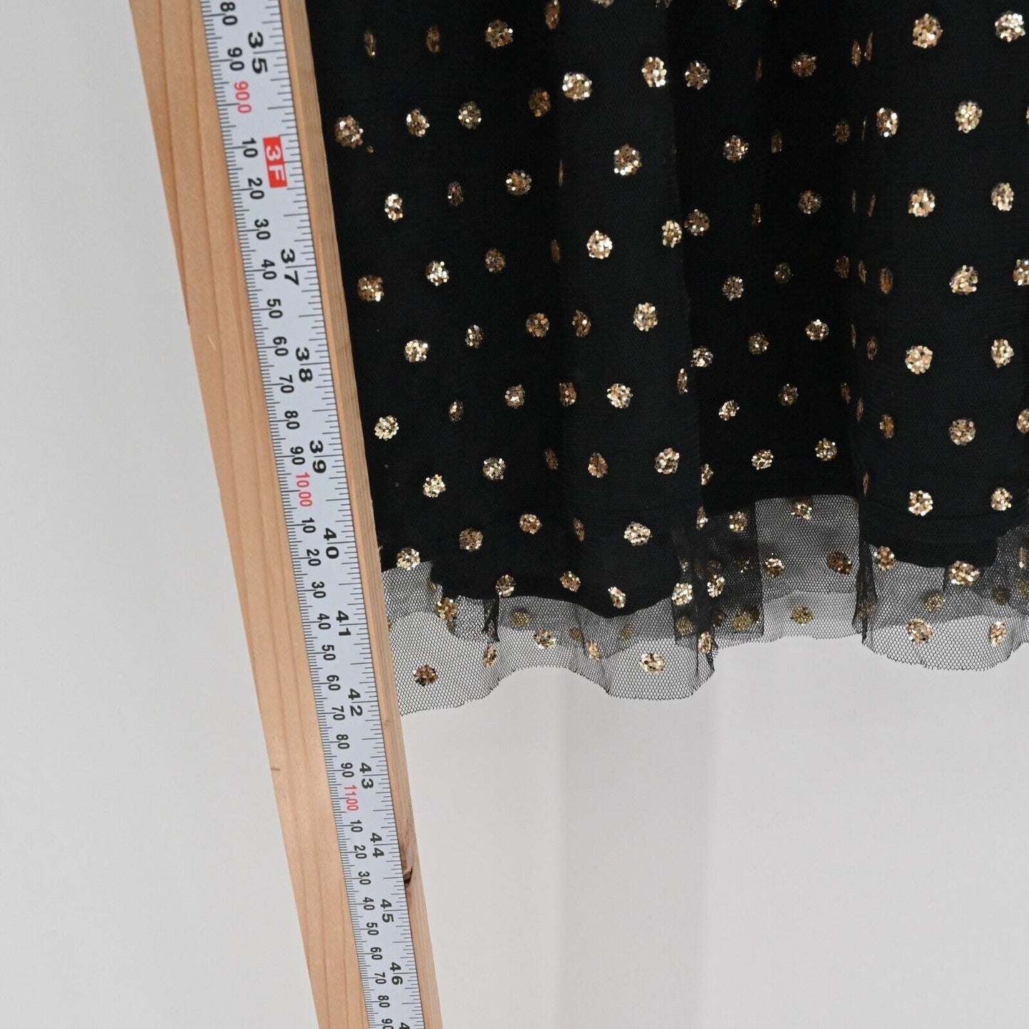 MODCLOTH Dress Womens Size L Another Brilliant Polka Dot Black Gold Tie Shoulder