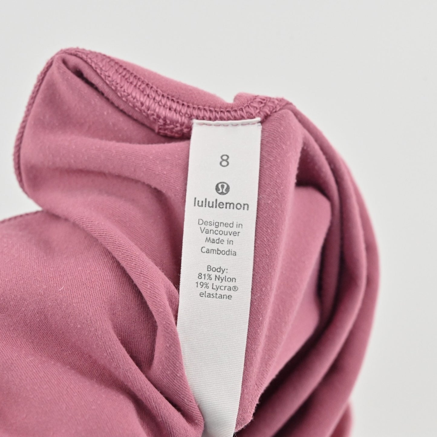 Lululemon Womens Align Crop 21" Leggings Size 8 Pink Stretch Athletic Logo