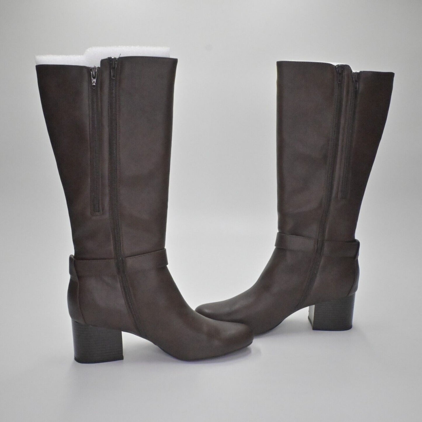 AEROSOLES Boots Womens Size 11M Patience Dark Brown Combo Knee High Block Heel