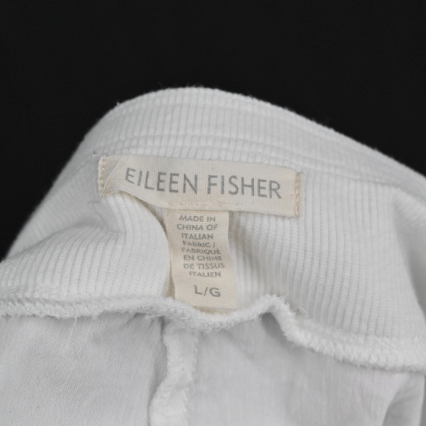 EILEEN FISHER Womens Organic Linen Pants Sz L Cropped White High Rise Lagenlook