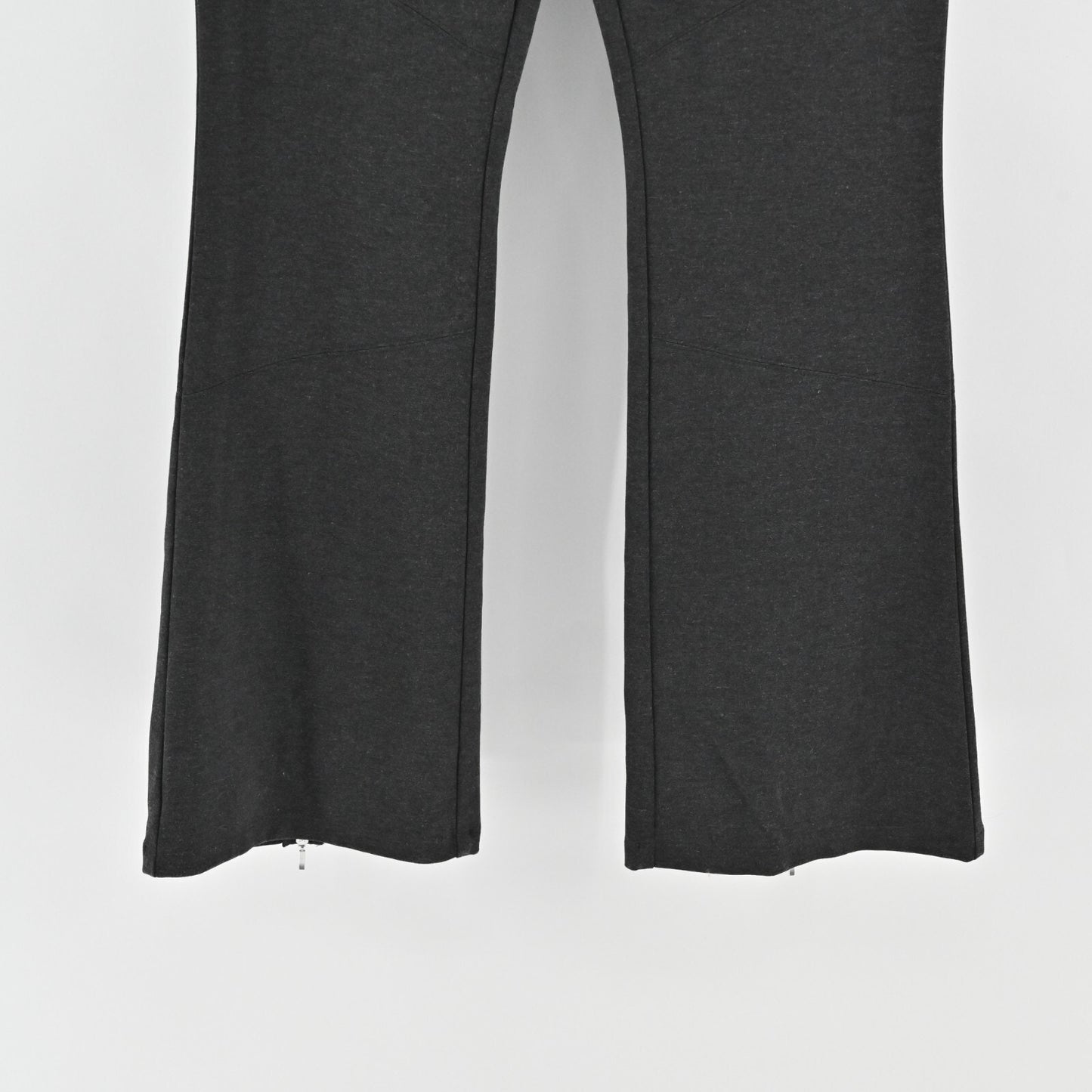ANTHROPOLOGIE Womens Flare Pants Size M Maeve Gray Zip Pocket Hem Pull On Office