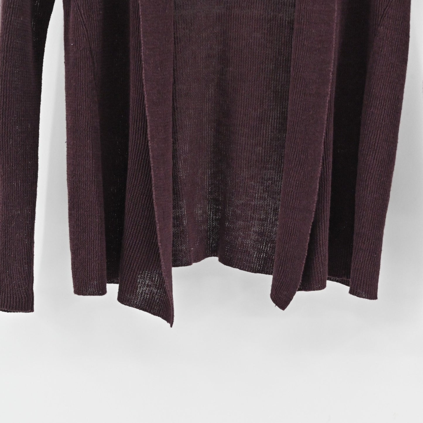 EILEEN FISHER Cardigan Sweater Womens Size PP Dark Burgundy Organic Linen Knit