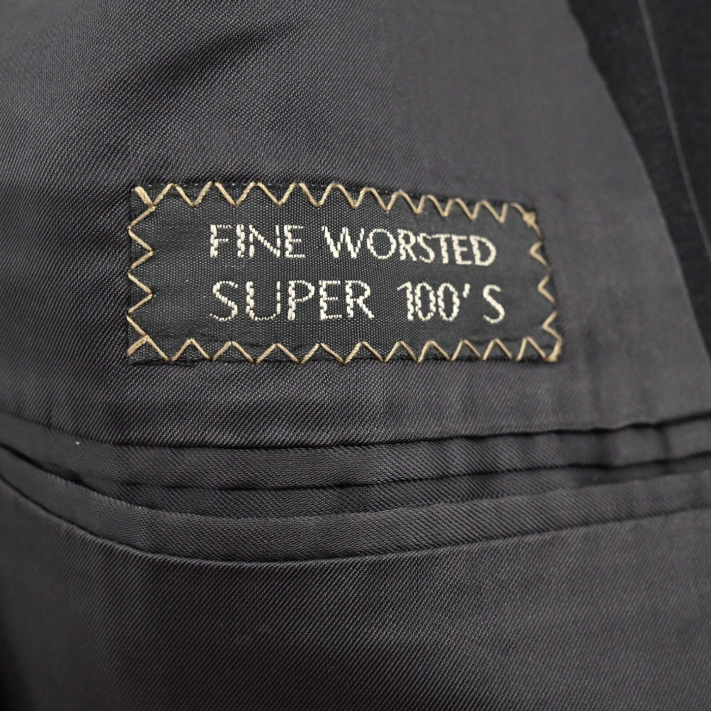 Vtg ERMENEGILDO ZEGNA Mens Pinstripe Blazer Size 46 Black Fine Worsted Wool 90s