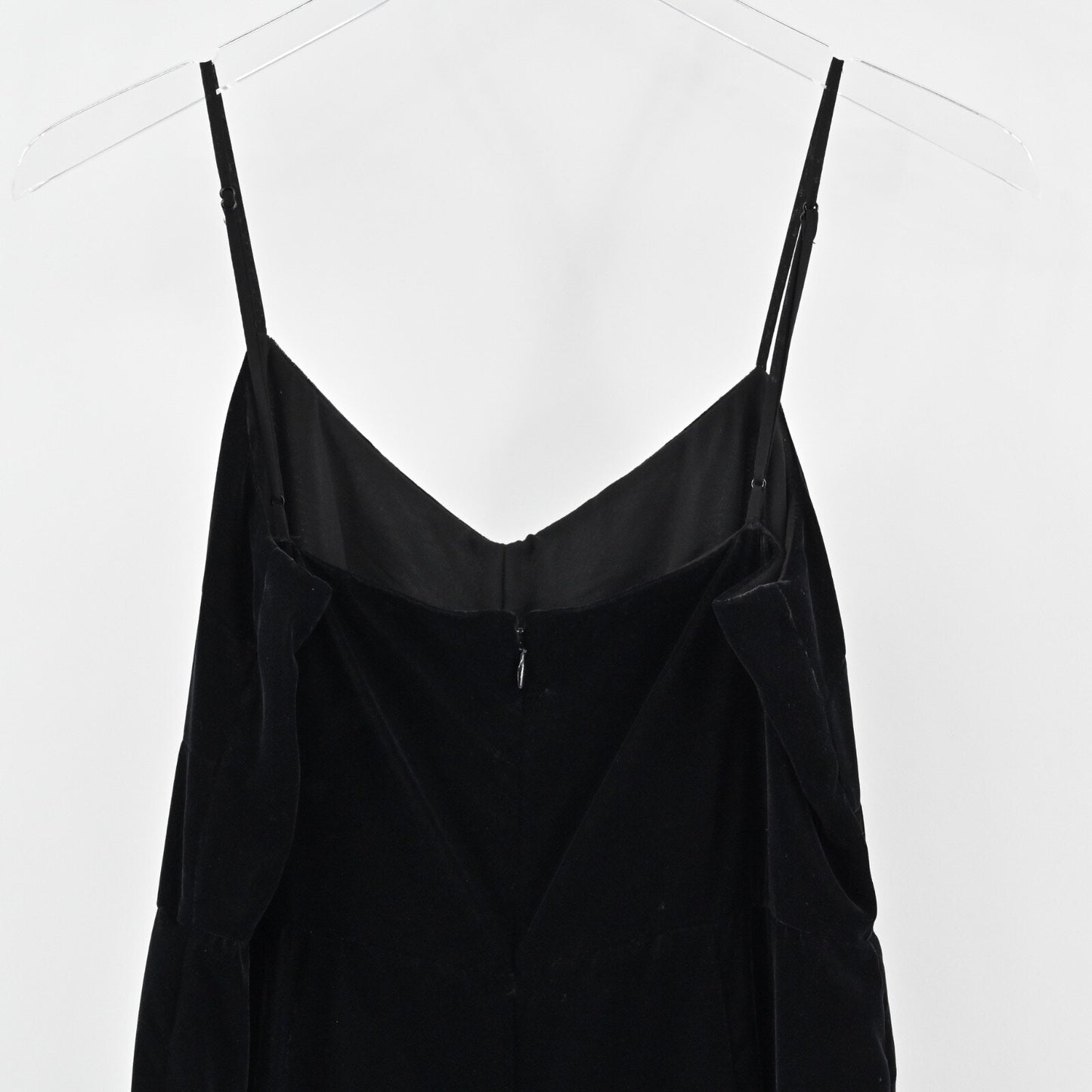 J CREW Womens Velvet Jumpsuit Size 6 Black Crop Spaghetti Strap V Neck High Rise