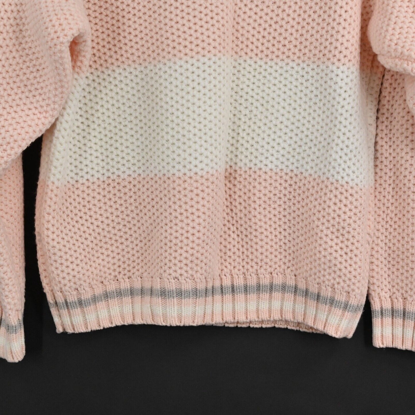 Vtg Pastel Sweater Size M Fairy Kei Plaid Chunky Knit Mock Neck Kawaii Cute Goth