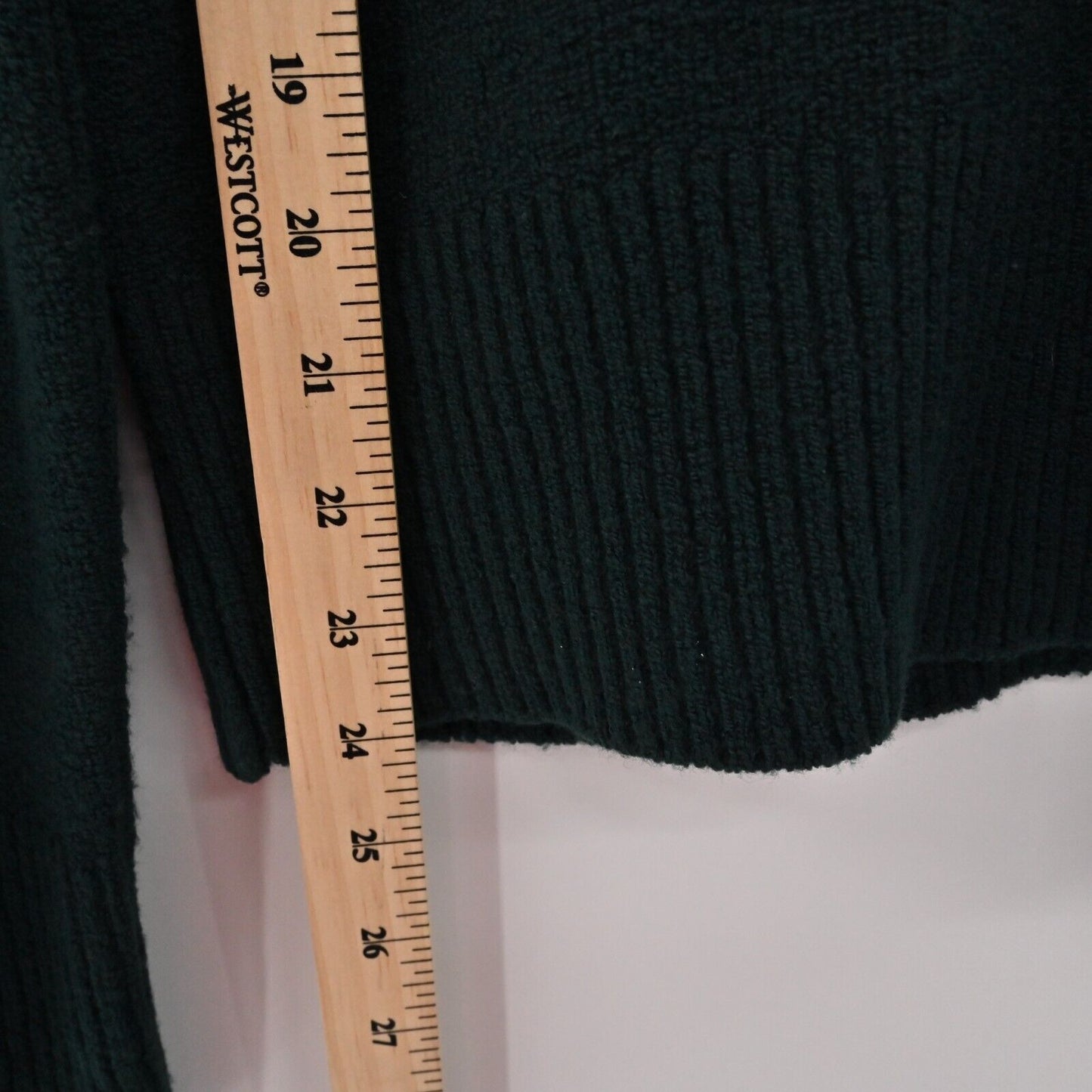 BERRETTI Sweater Womens Size M Wool Blend Dark Green V Neck Knit Italy Preppy