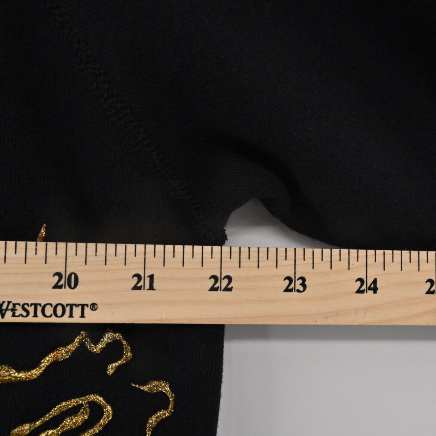 Vtg HANES Sweatshirt Womens Size L Black Glitter Puff Paint Autumn Birds USA 90s