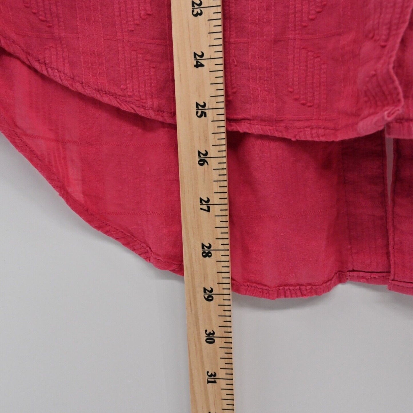 ANTHROPOLOGIE Top Womens Sz S Pink Cotton Theresa Lace Up Back Button Up PILCRO