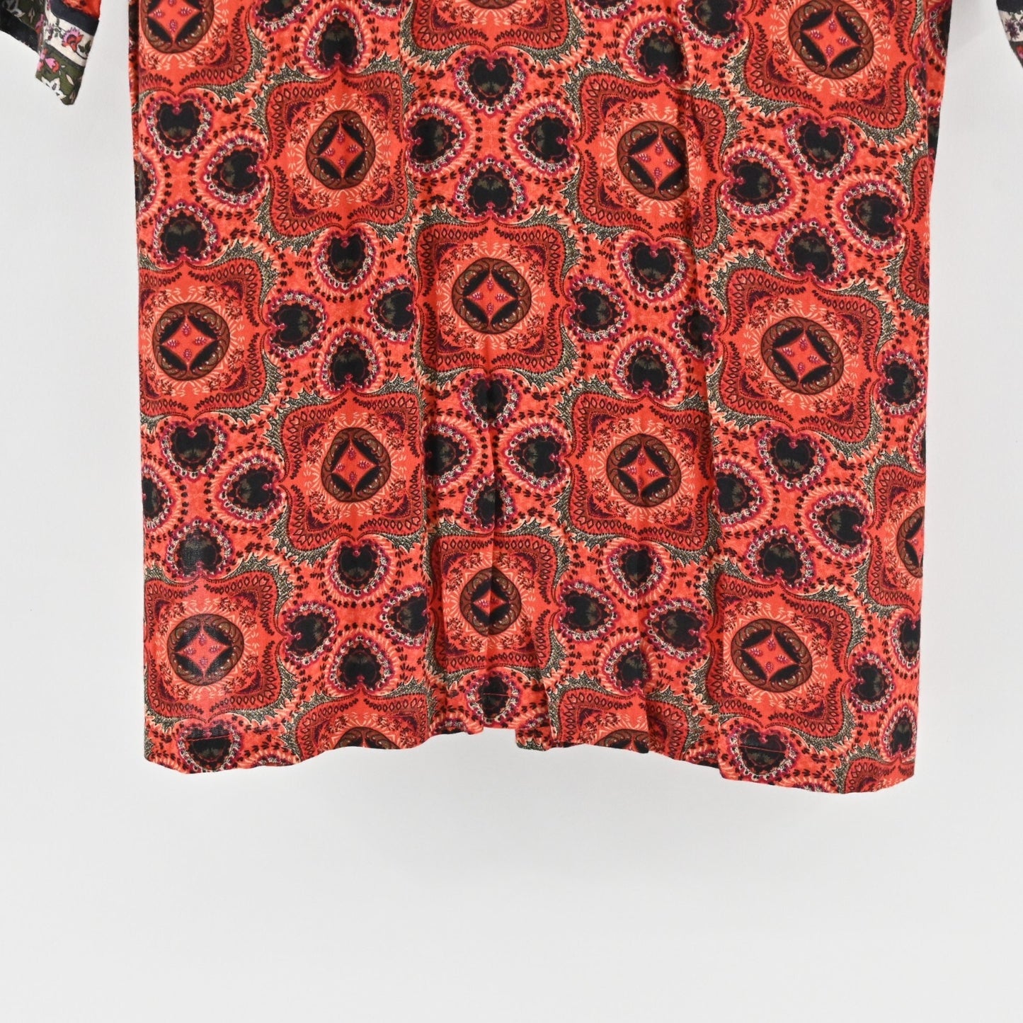 Jets Australia Dress Sz 6 Red Medallion Cover Up Tunic Shift Mini Boho Festival