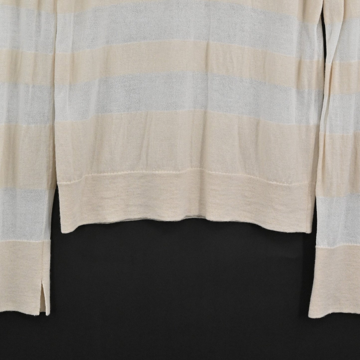 RAG BONE Womens Sweater Merino Wool Size M Vivi Crew Lightweight Stripe Neutral