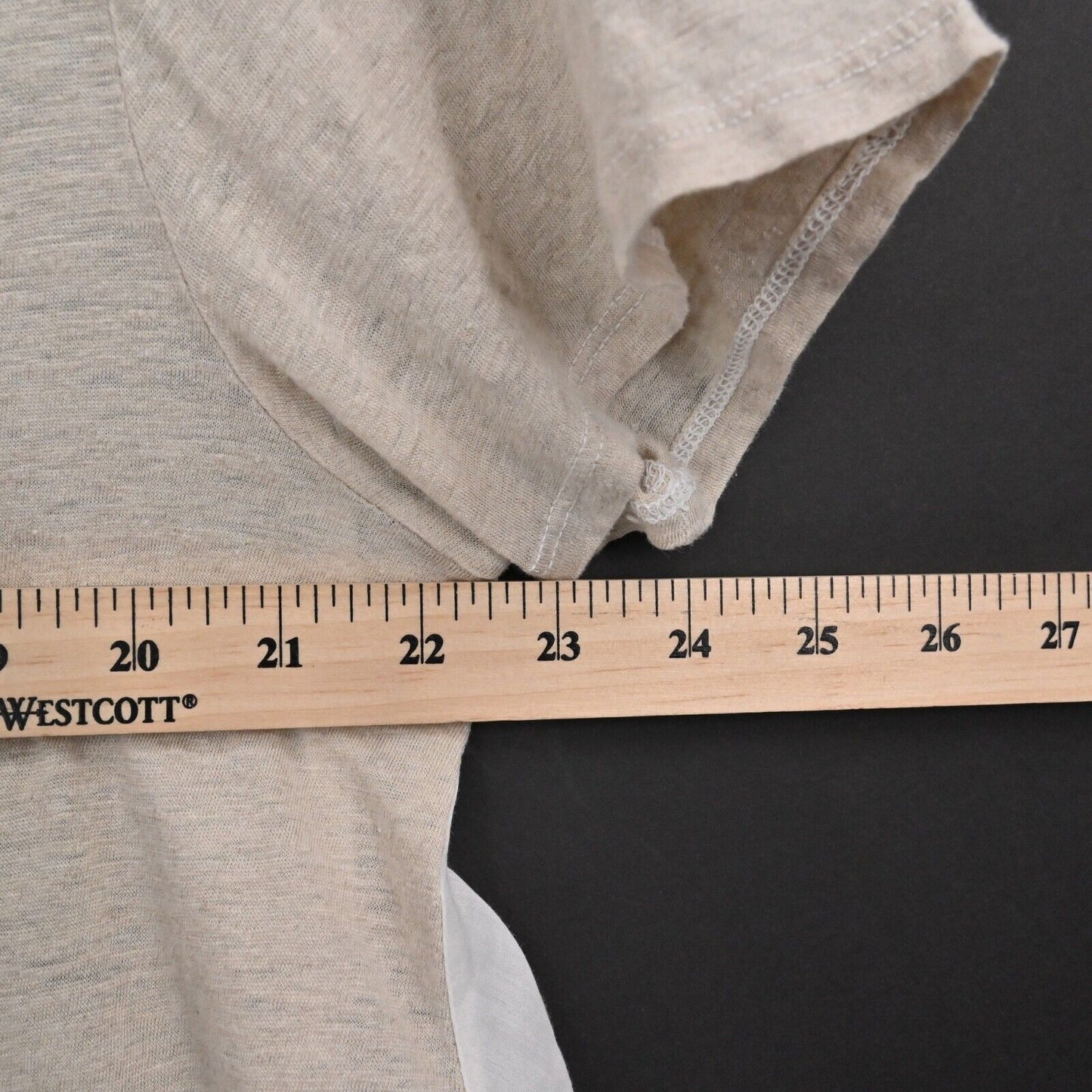 CP SHADES Top Womens Size M Tan Linen Cotton Silk Scoop Neck Short Sleeve USA